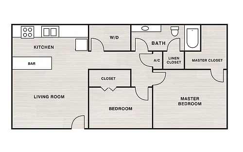 Floor plan 2 Bedroom, 1 Bath Upstairs