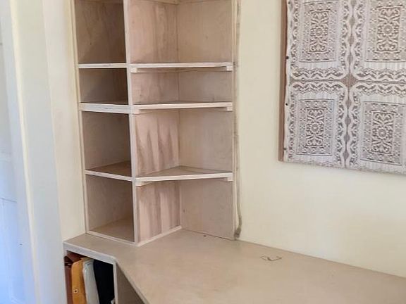 Built-in office nook in the hallway.