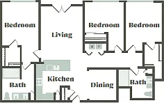 Floor plan 3 Bed/2 Bath