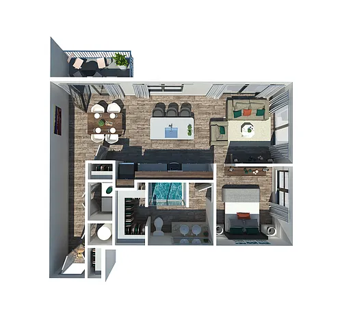 Floor plan 1 Bedroom One Bathroom