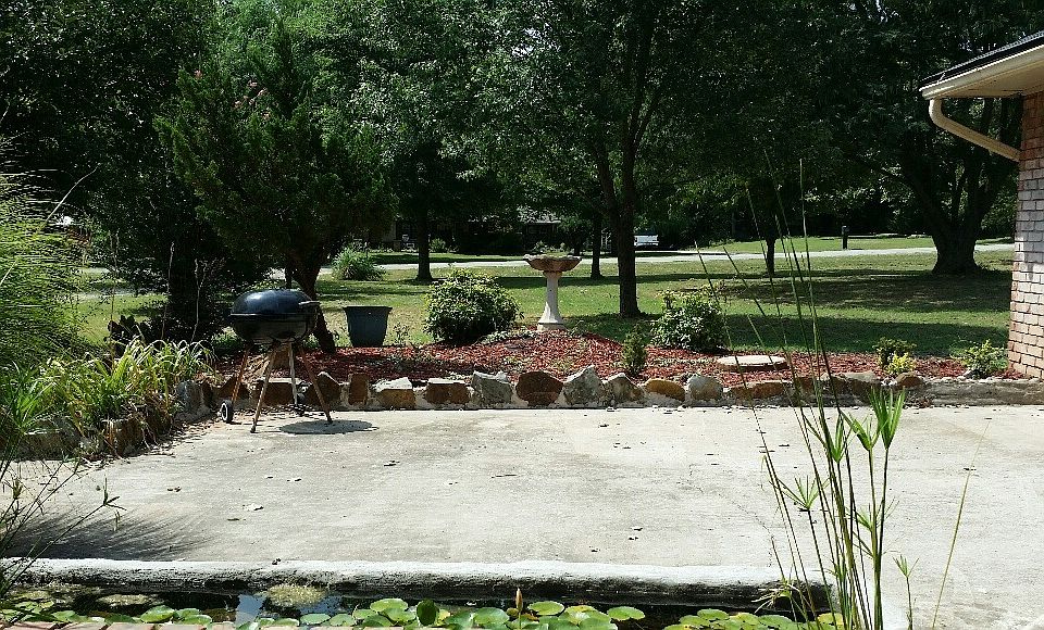 view across the yard from front porch