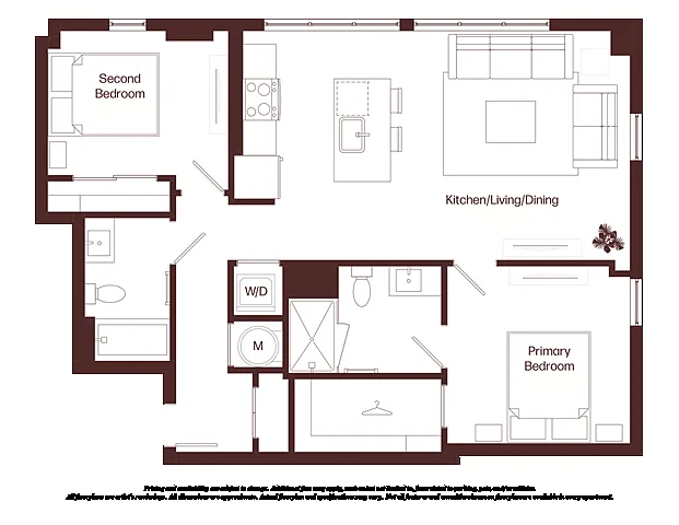 Floor plan 2 Bed - 2 Bath | b04a