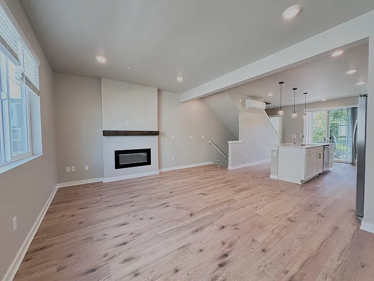 Living room with electric fireplace