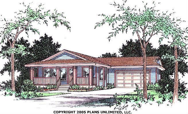 Drawing of the front of the home.