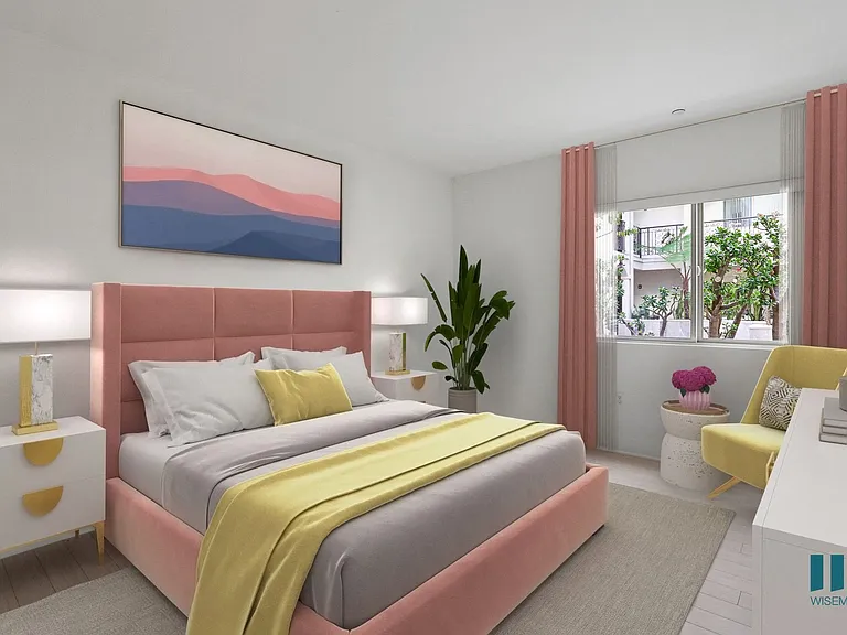 Bedroom with Large-Size Windows