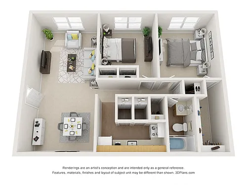 Floor plan 2 Bed 1 Bath