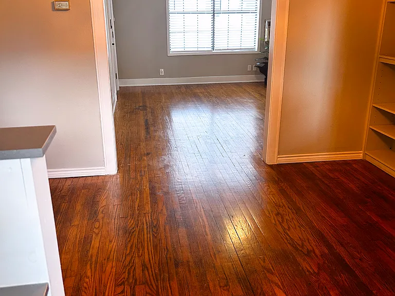 View from kitchen to living area
