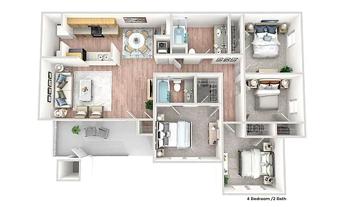 Floor plan 4 Bedroom 2 Bath