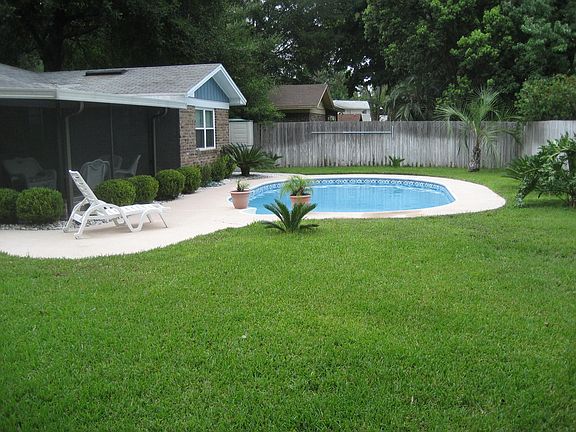 pool and rear of home