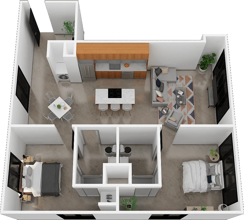Floor plan 2 Bed / 2 Bath