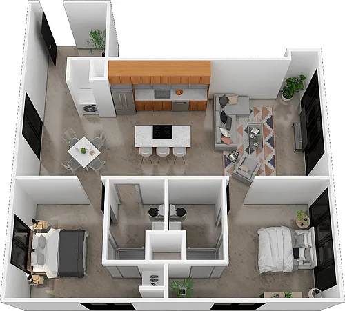 Floor plan 2 Bed / 2 Bath