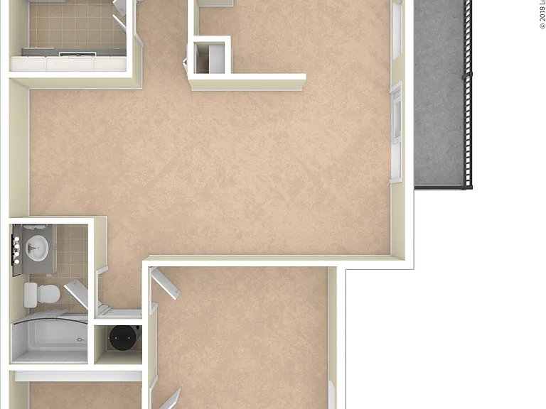 1.1D with Den: Beds - 1: Baths - 1: SqFt Range - 803 to 803