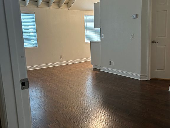 View from studio door looking into the room & toward the kitchen alcove.