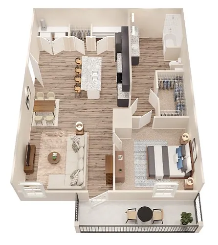 Floor plan 1 x 1 Devin A3vr