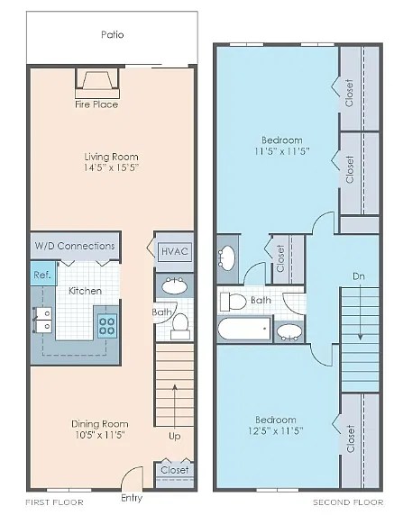 Floor plan 2BR 1.5Bath