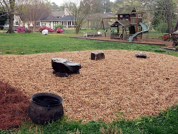 water rocks and playground