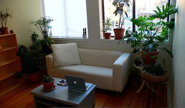 Back living room can be used as a home office space.