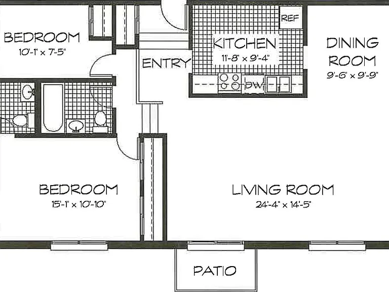 2 Bedroom, 1.5 Bath 2 Bedroom, 1.5 Bath