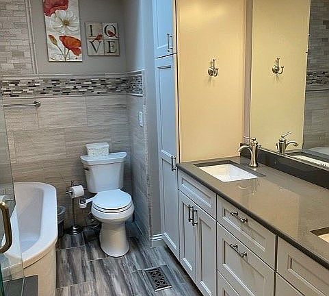 Remodeled master bathroom.