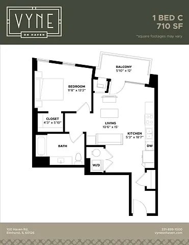 Floor plan 1 BED - C ADAPTABLE