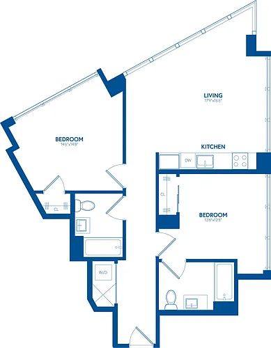 Floor plan 2 Bedroom, 2 Bath - 965