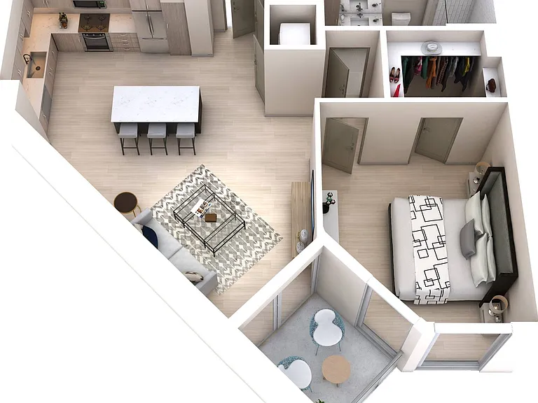 One Bedroom One Bath (684) One Bedroom One Bath (684)