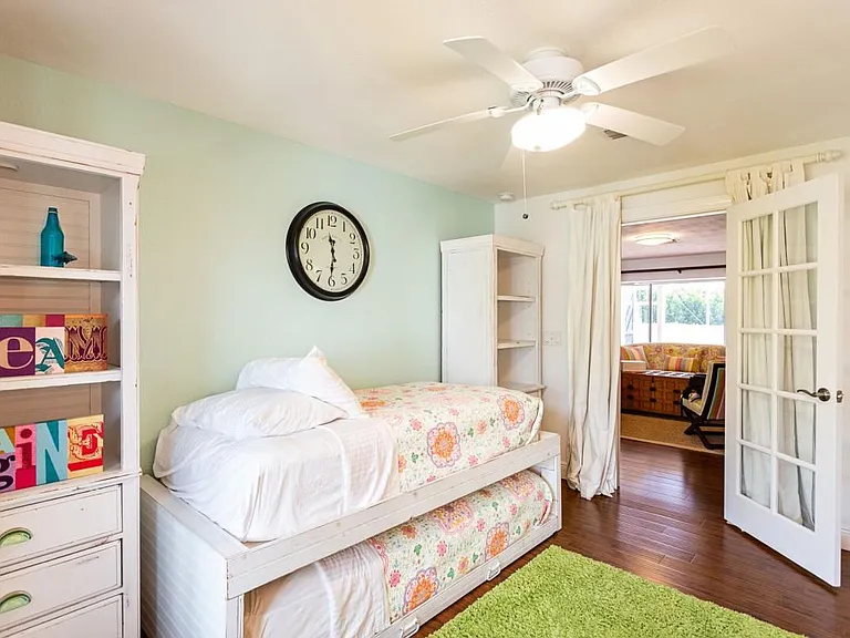 Second bedroom with view of living room