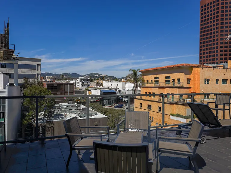 View of the City from the Rooftop Deck