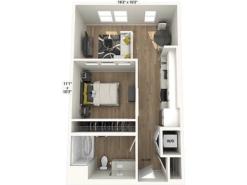 Floor plan S1-FinishI-618sf