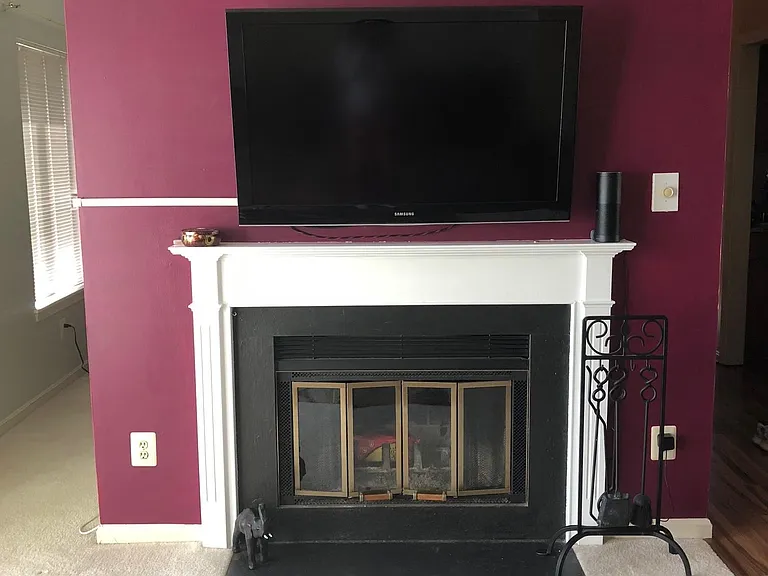 Wood burning fireplace for cozy fall evenings