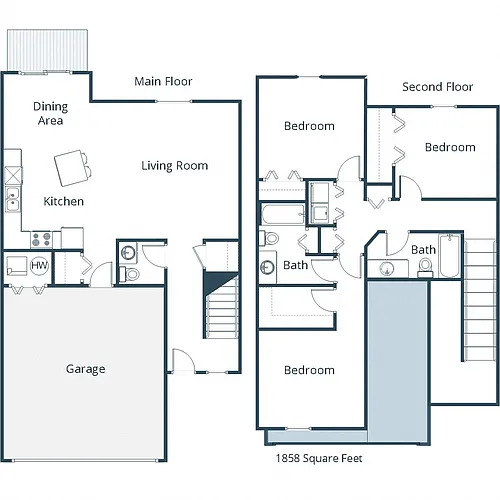 Floor plan Three Bedroom 325B