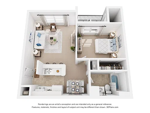 Floor plan A180 THE WILLOW - 1 Bedroom, 1 Bathroom