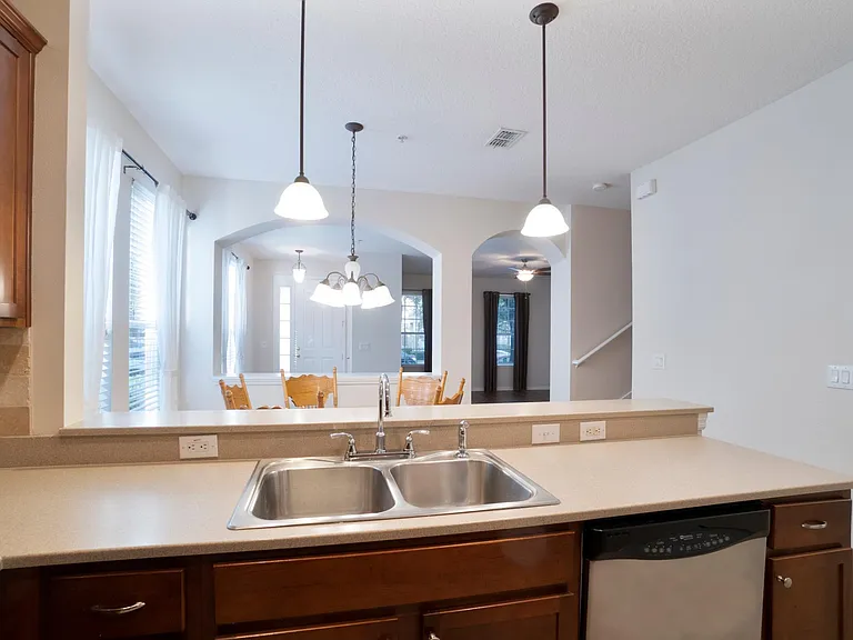 Kitchen with view to front door