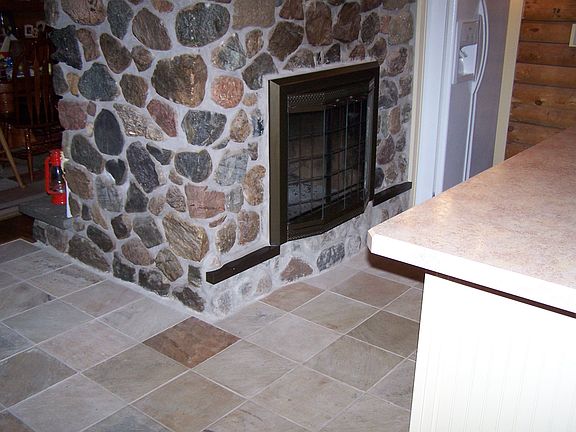Fireplace in Kitchen