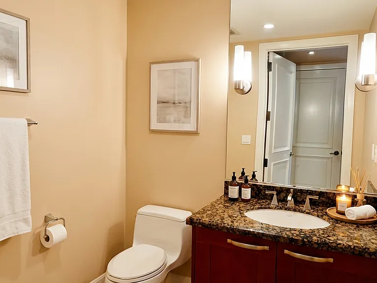 Virtually staged powder room