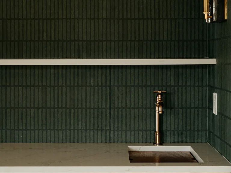 Wet bar, fridge in entertainment space