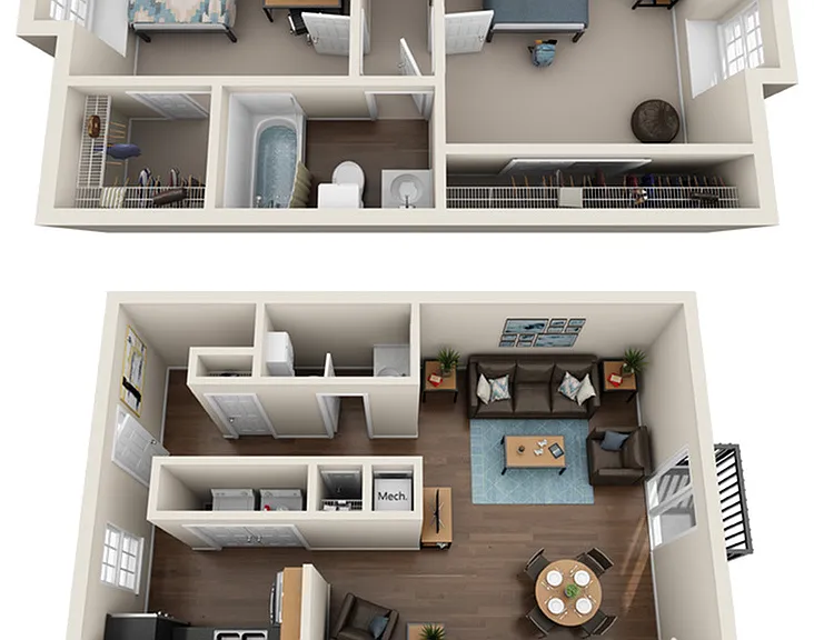 2 Bed 1.5 Bath TH-DLX 2 Bed 1.5 Bath TH-DLX