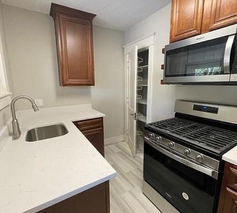 New countertops, cabinets and stainless steel appliances. Pantry is large and roomy.