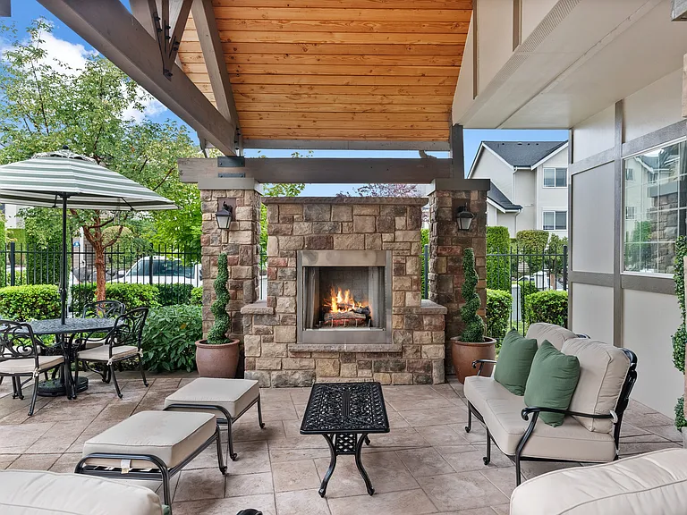 Outdoor Social Space with Fireplace