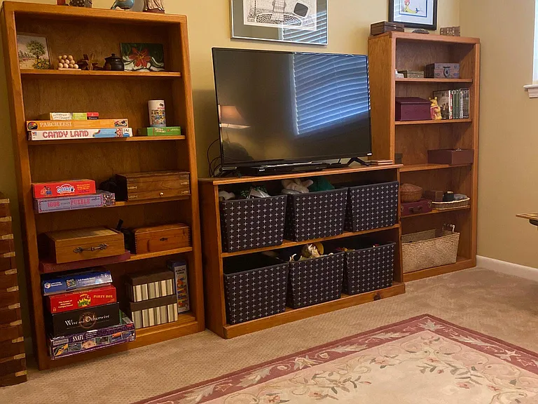 Second bedroom set up as TV/game/exercise room