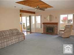 cozy fireplace in large family room