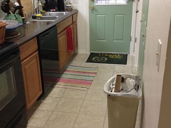 Kitchen with new floor.