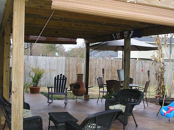 New scored & stained concrete patio