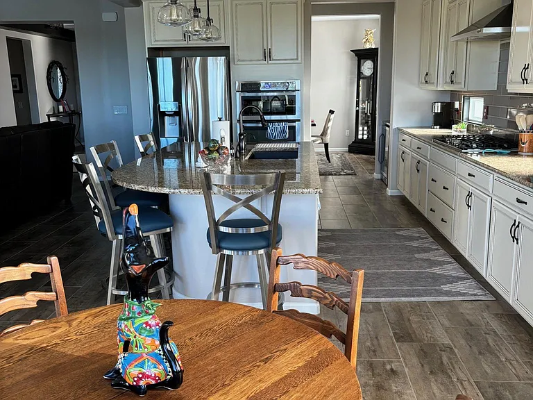 Breakfast nook and kitchen.