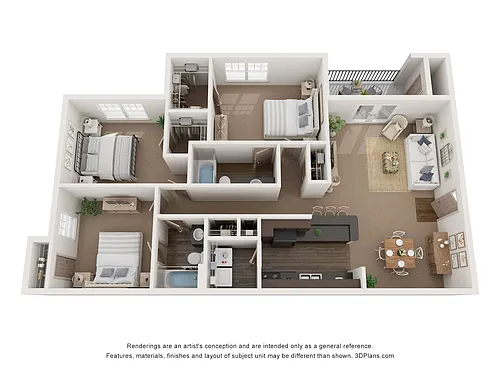 Floor plan Three Bedroom