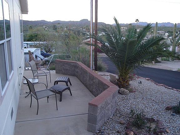 Patio at front of house 