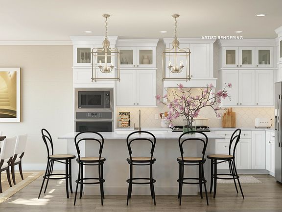 Kitchen with pendant lighting