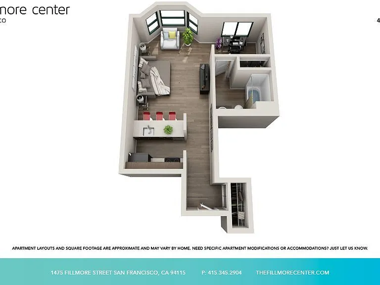 The Fillmore Center - The Marina - 1 Beds - 1 Baths - 523 Sq. ft.