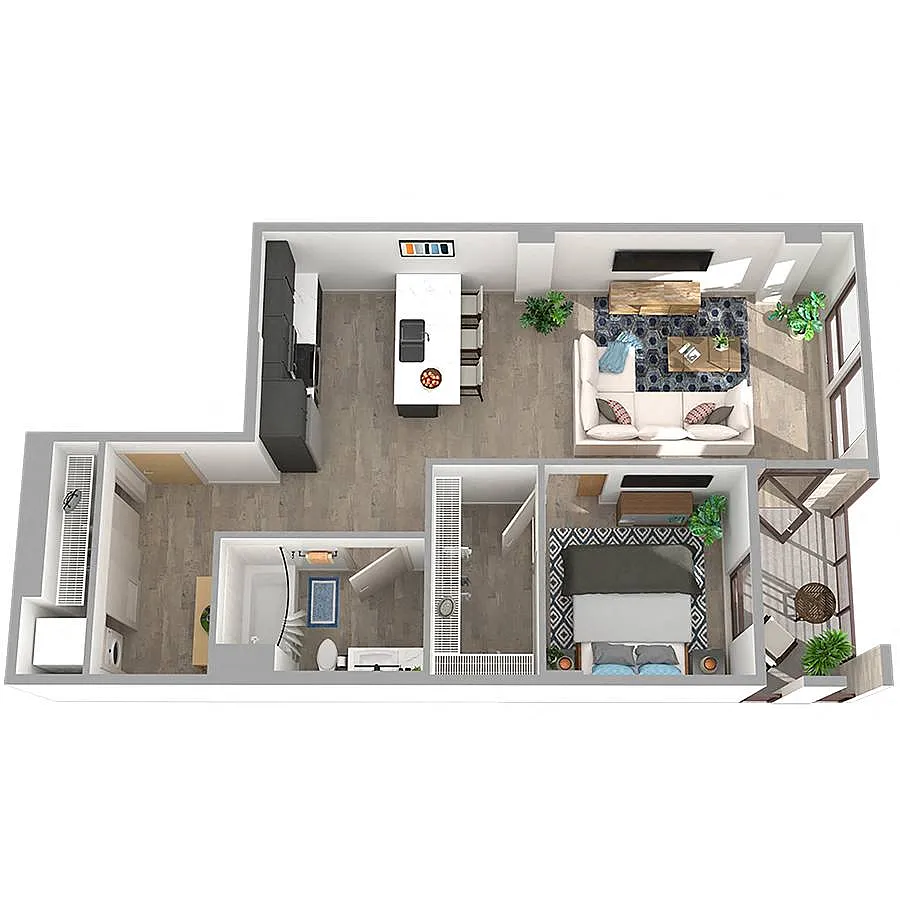 Floor plan 1X1-16