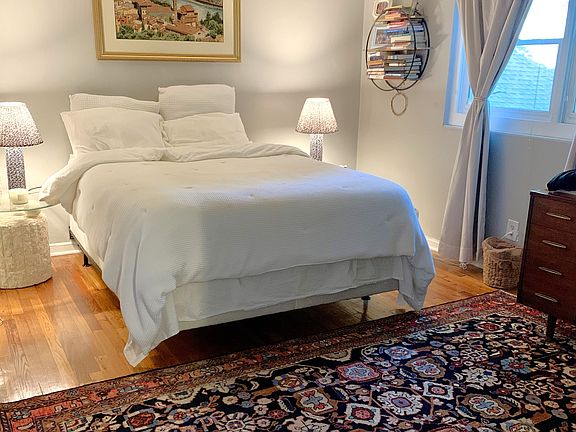 Hardwood floors in bedroom!